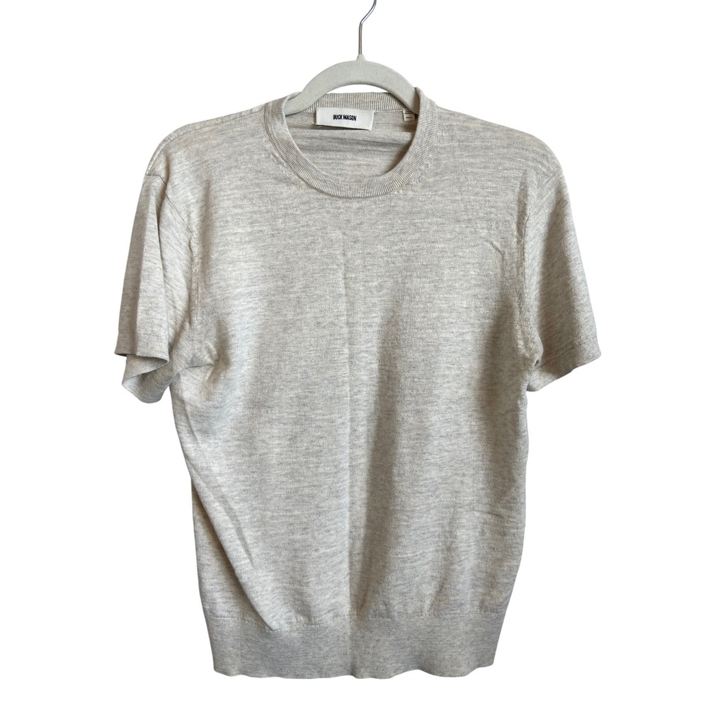 Buck Mason Avalon Knit Tee Cotton Short Sleeve Knit Sweater Small